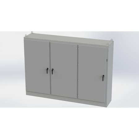 Saginaw Control & Engineering 3 Point Latch with Coinproof/Padlock Handle Electrical Enclosures, 84 in H, 24 in D, 117-1/2 in W SCE-84XM3EW24G